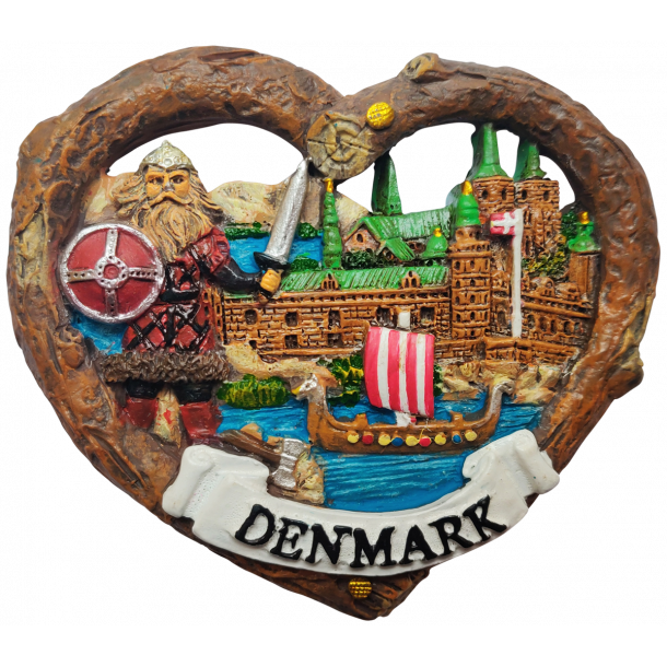 Magnet Viking Denmark Hjerte