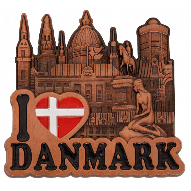 Magnet Byens Trne I Love Denmark Bronze