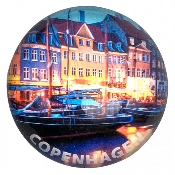 Magnet Nyhavn Nat Rund Glas