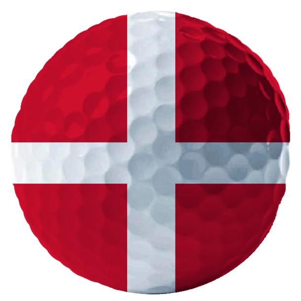 Magnet Golfbold DK Flag