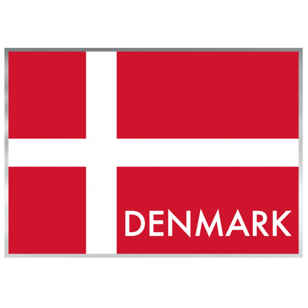 Klistermrke Flag Danmark Folie 7,5x5,5 cm