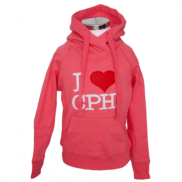 Hoodie I Love CPH Pink Barn