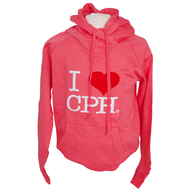 Hoodie I Love CPH Pink Voksen X-Large