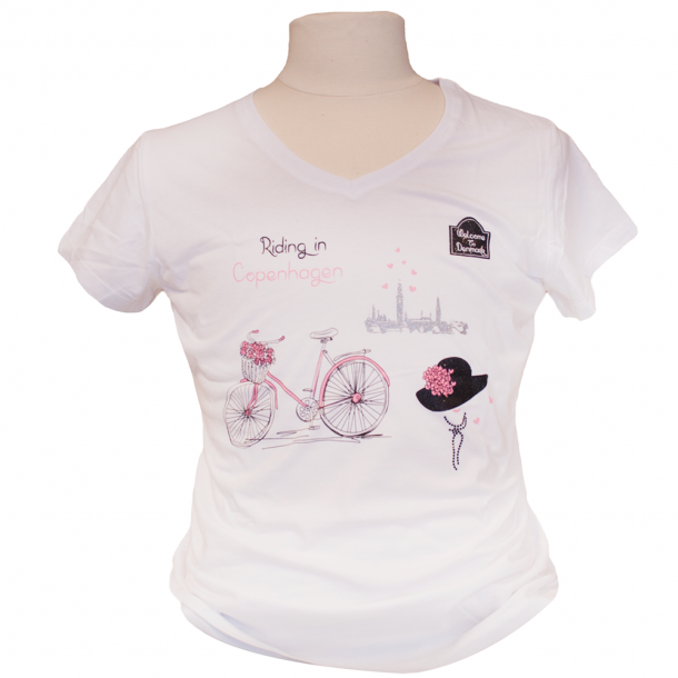 T-shirt Cykel Hvid Medium