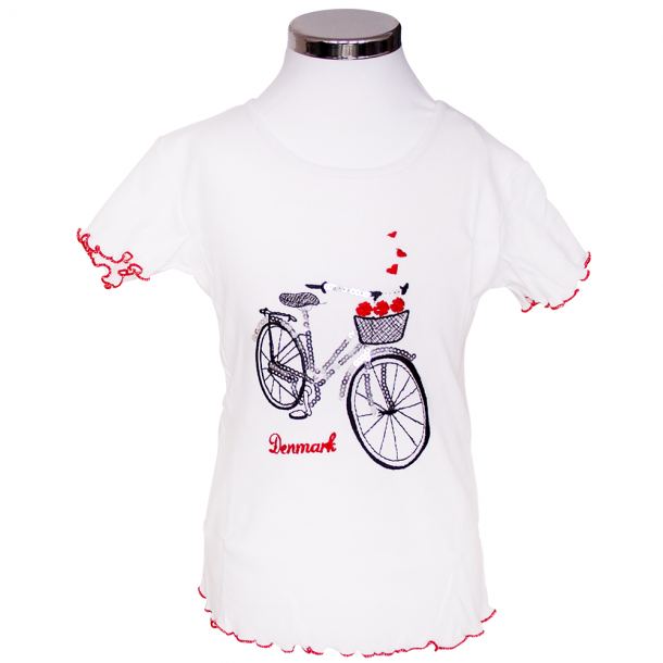 T-shirt Cykel Hvid 8/10 r