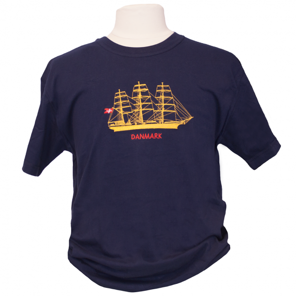 T-shirt Tall Ship Danmark Broderet Navy XX-Large