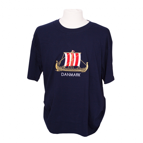 T-shirt Vikingeskib Broderet Navy XX-Large