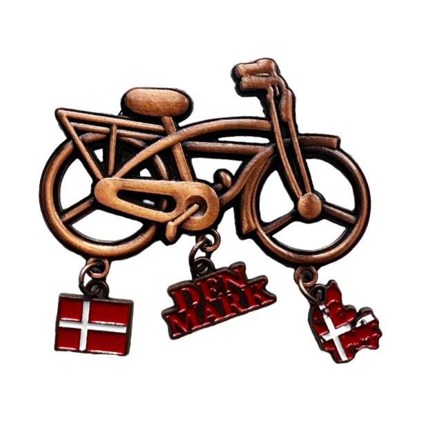 Magnet Cykel Med Vedhng Bronze