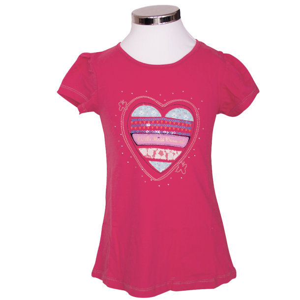 T-shirt Farvet Hjerte Pink