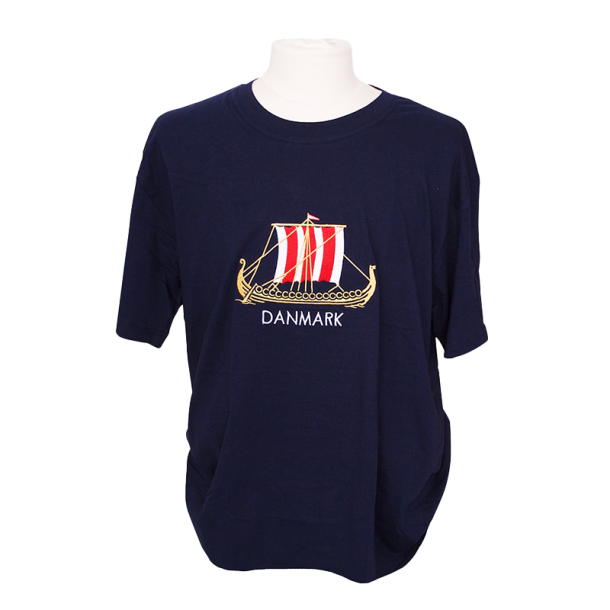 T-shirt Vikingeskib Broderet Navy X-Large